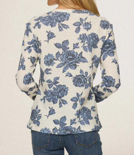 Floral Waffle Long Sleeve
