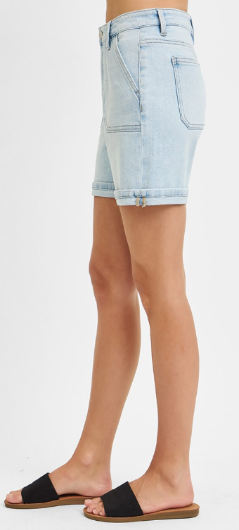 High Rise Patch Pocket Shorts