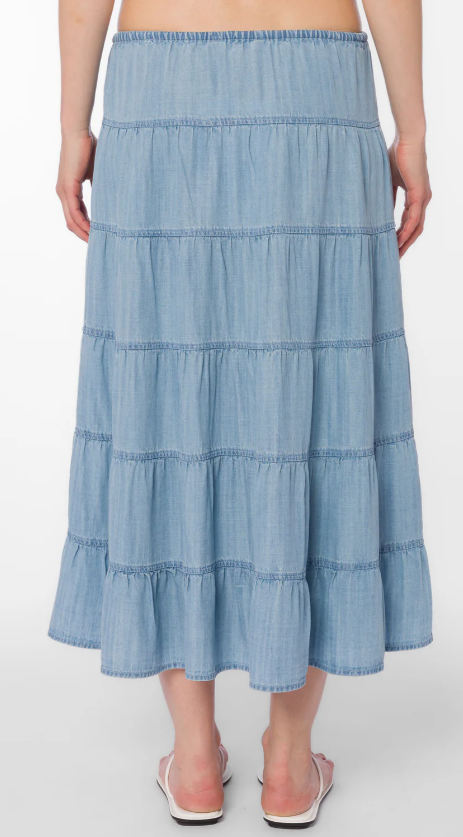 Claremont Tiered Chambray Skirt