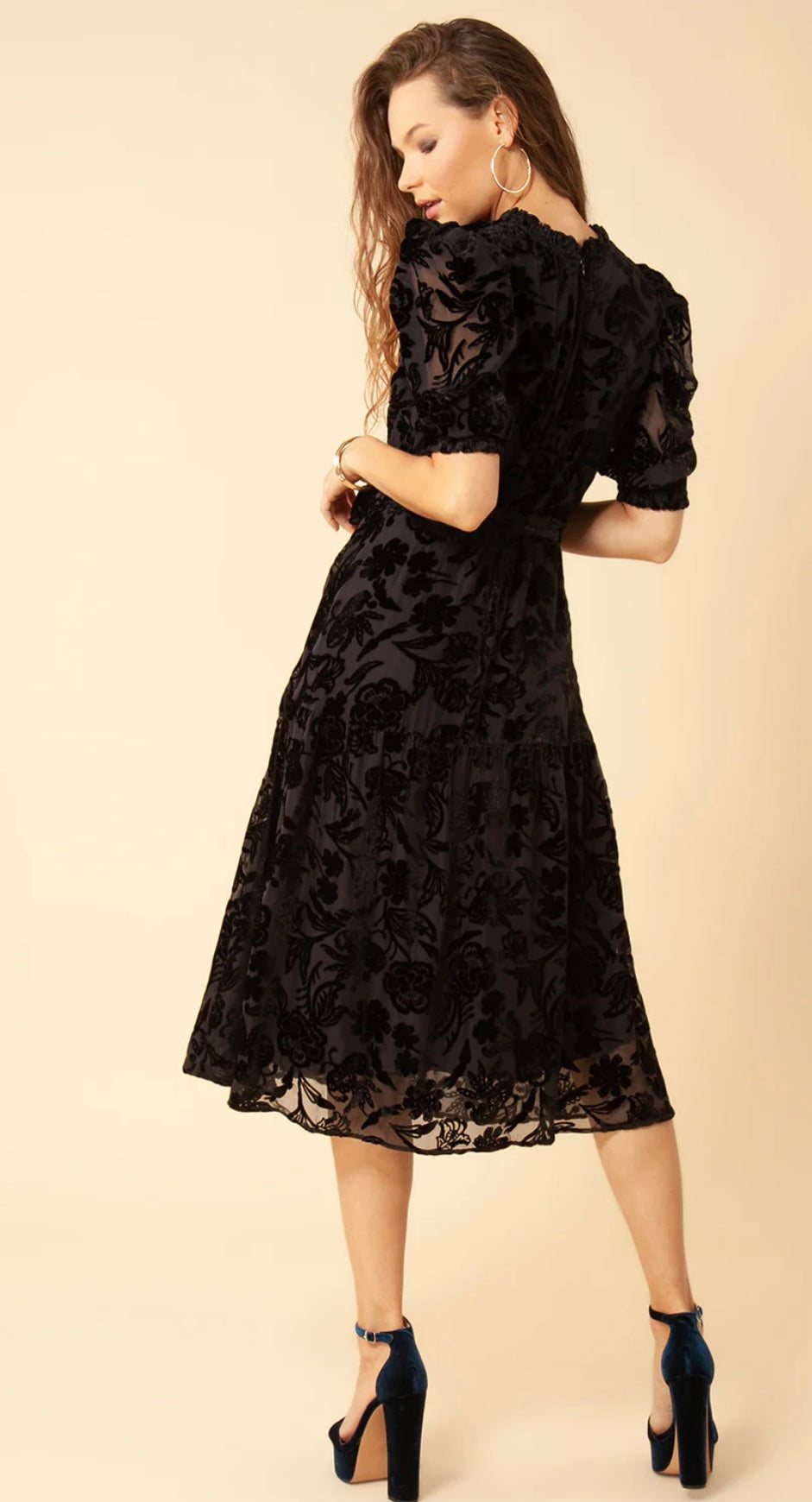 Hale Bob Kimbra Floral Velvet Dress