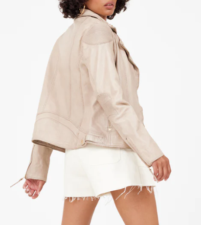 Mauritius Raizel Leather Jacket - Light Beige