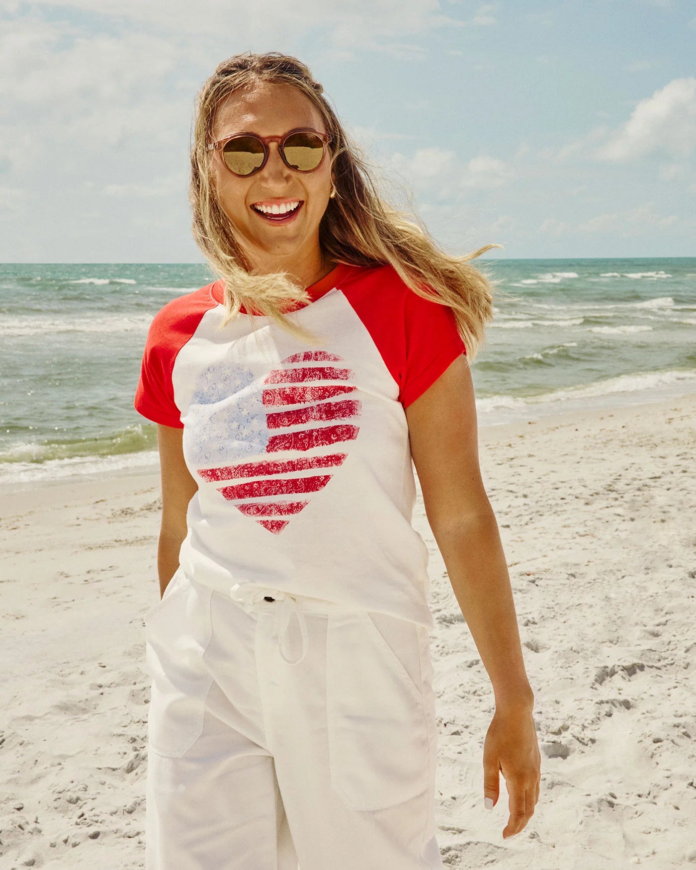 Flag Heart Raglan T-Shirt