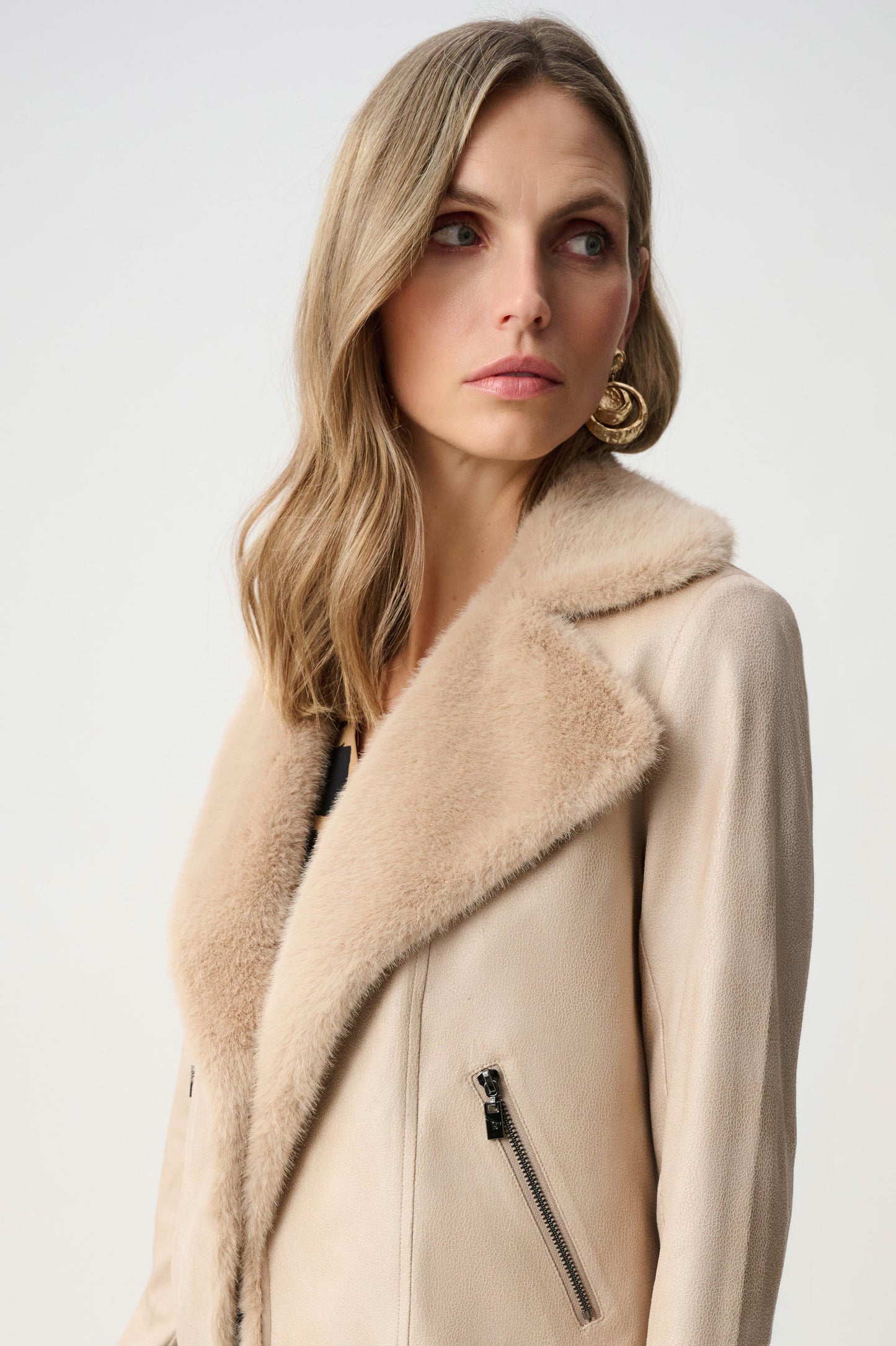 Foiled Faux Suede Moto Jacket
