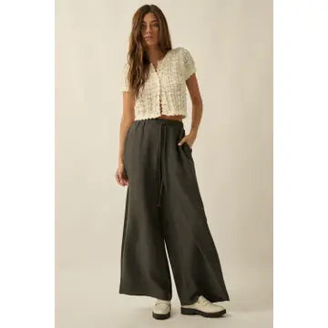 Pointelle Short Sleeve Cardigan