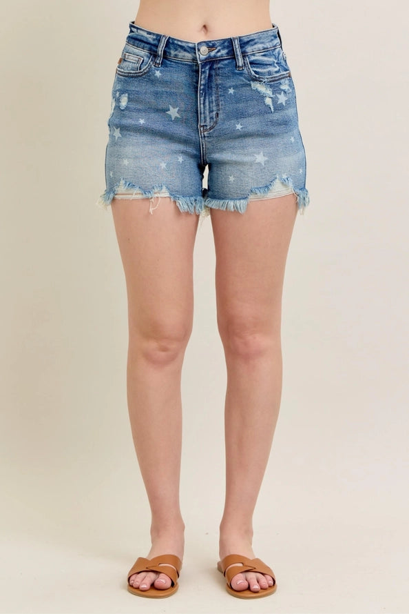 Judy Blue Star Print Shorts