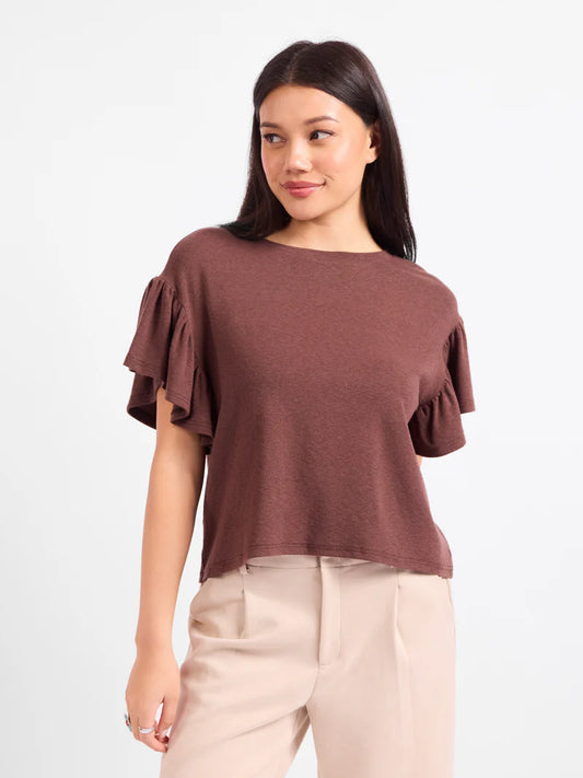 Delphine Ruffle Sleeve Tee