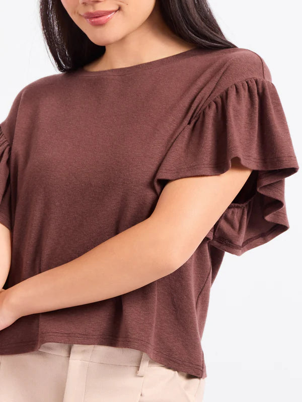 Delphine Ruffle Sleeve Tee