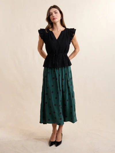 Polka Dot Midi Skirt