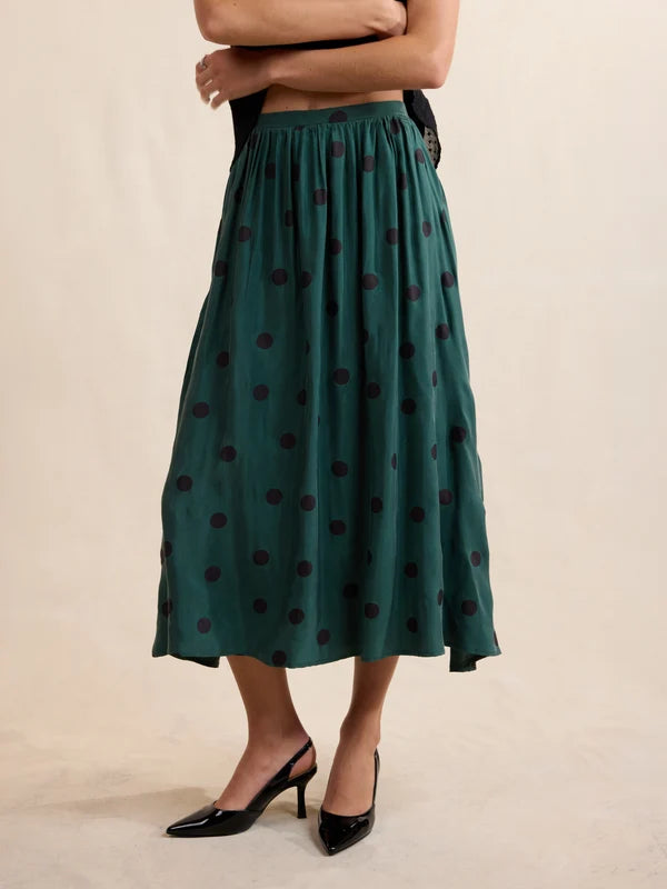 Polka Dot Midi Skirt