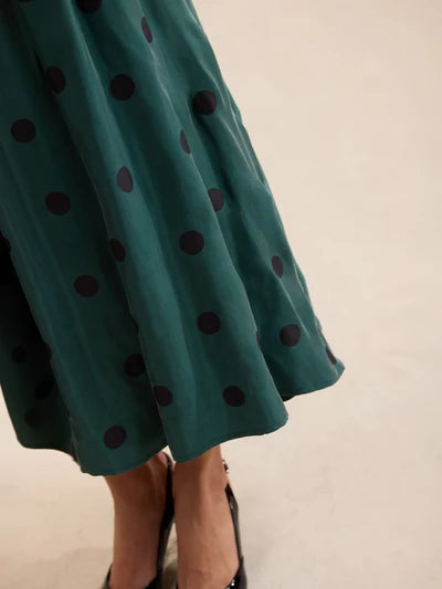 Polka Dot Midi Skirt