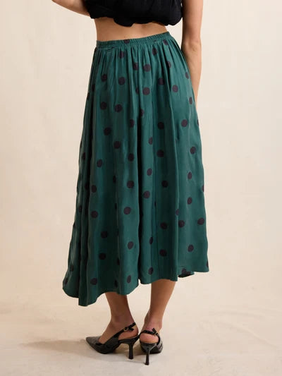 Polka Dot Midi Skirt