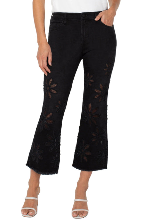 Hannah Crop Flare with Flowers