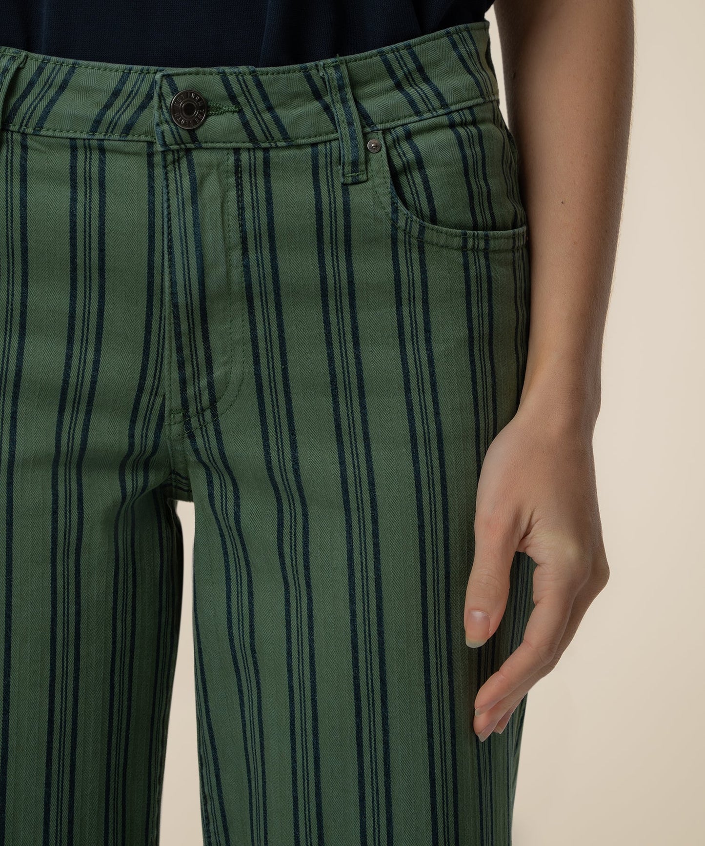 Charlotte Striped Wide Leg Jeans