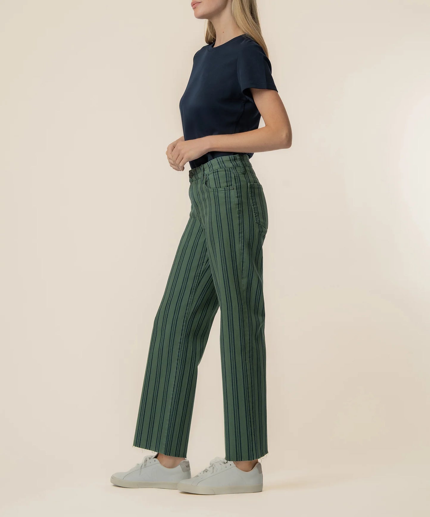 Charlotte Striped Wide Leg Jeans