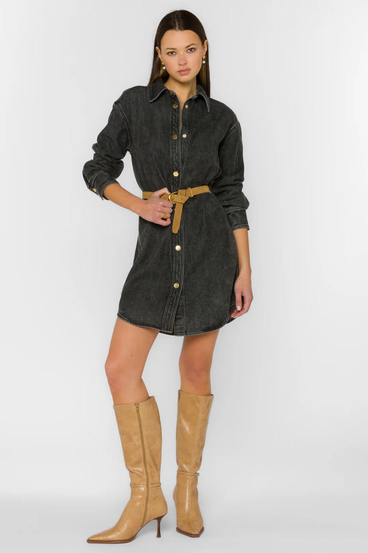 Leena Black Denim Dress