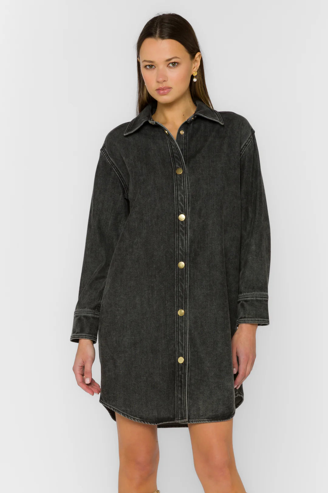 Leena Black Denim Dress