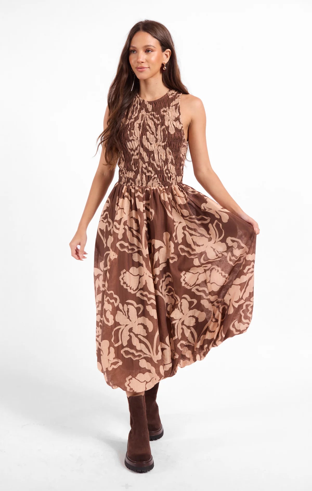 Floral Bubble Hem Dress