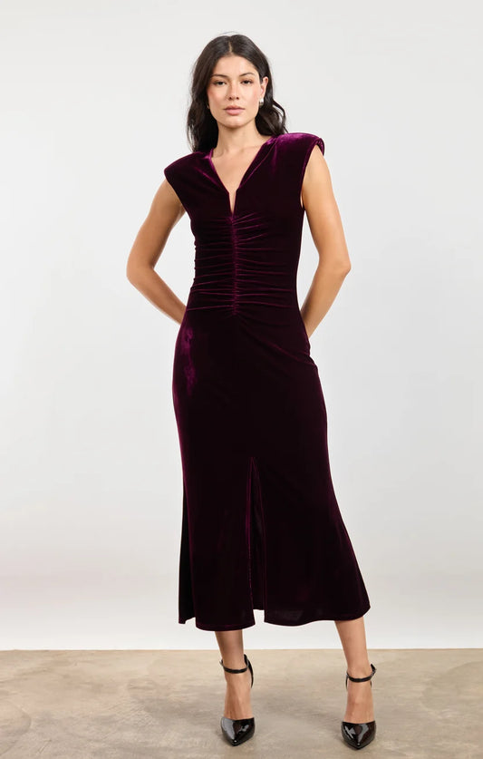 Femme Fatale Velvet Midi Dress