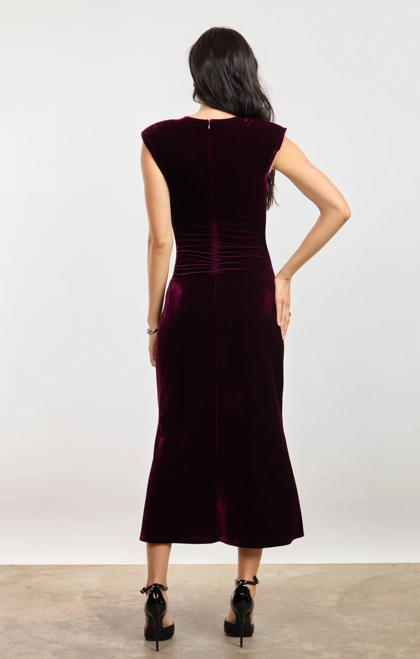 Femme Fatale Velvet Midi Dress