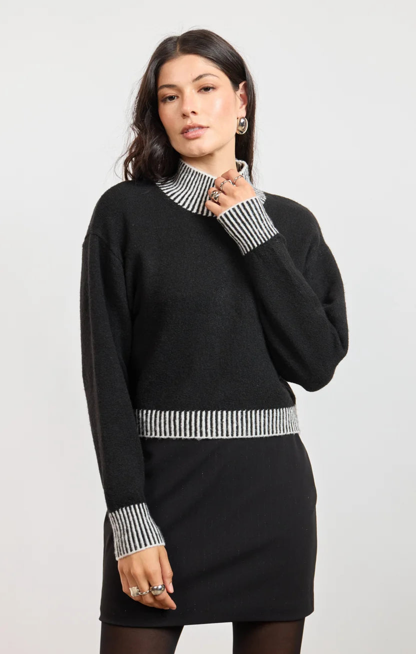Ribbed Contrast Stitch Sweater