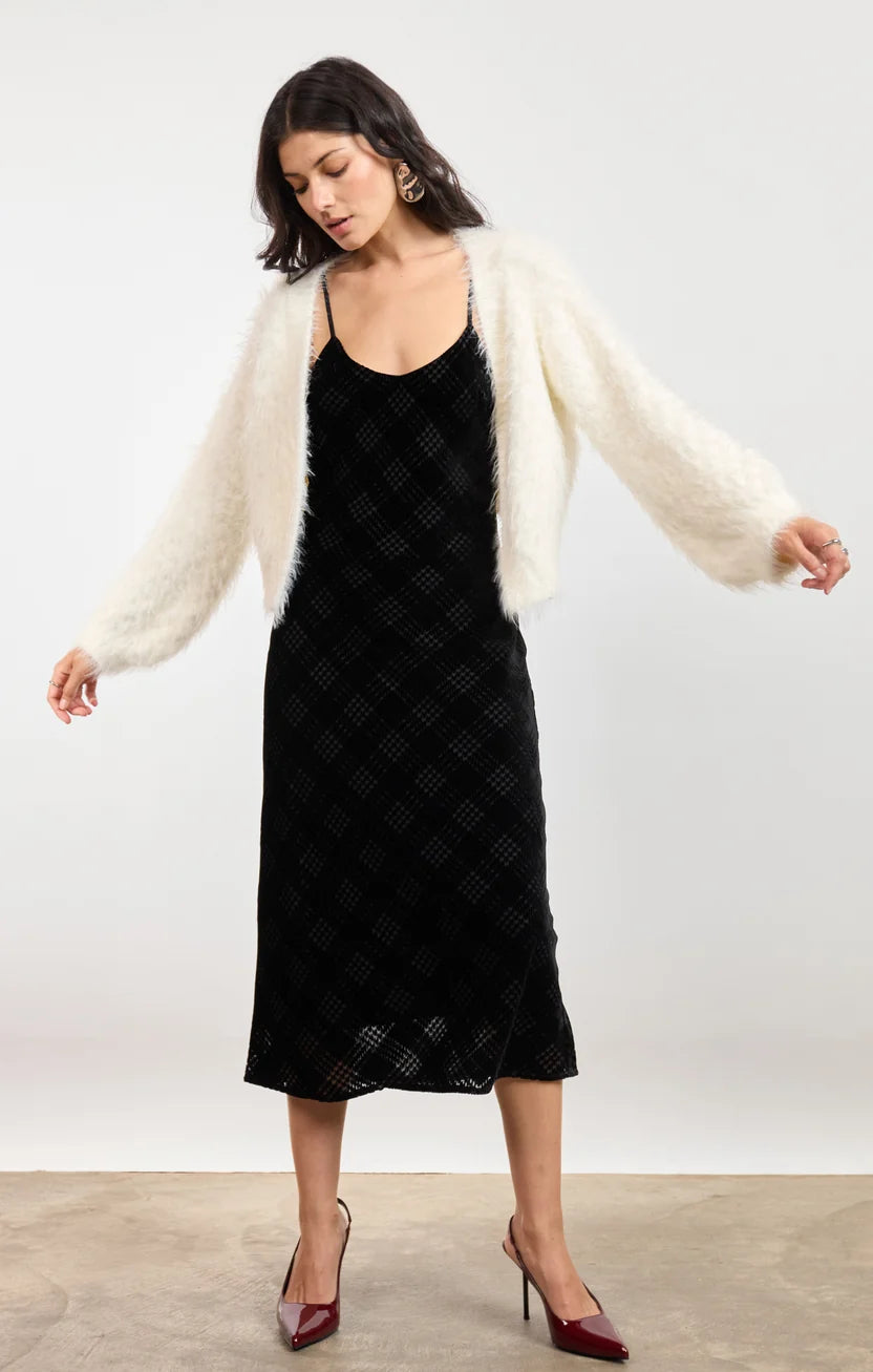 Brandy Ivory Feather Cardigan