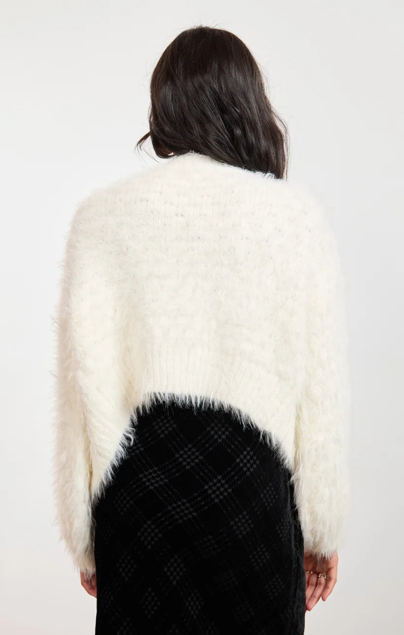Brandy Ivory Feather Cardigan