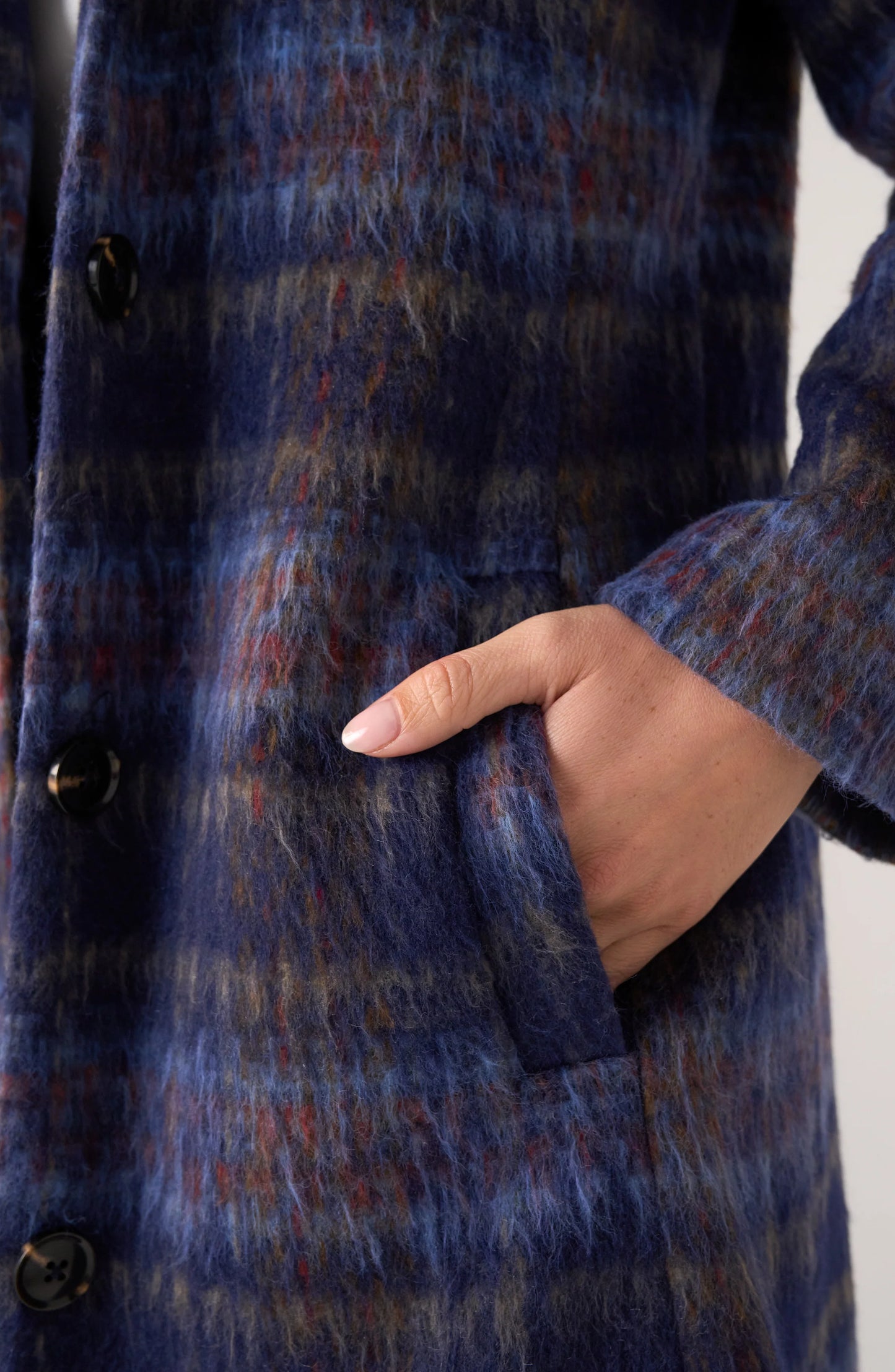 Blue Plaid Swing Coat