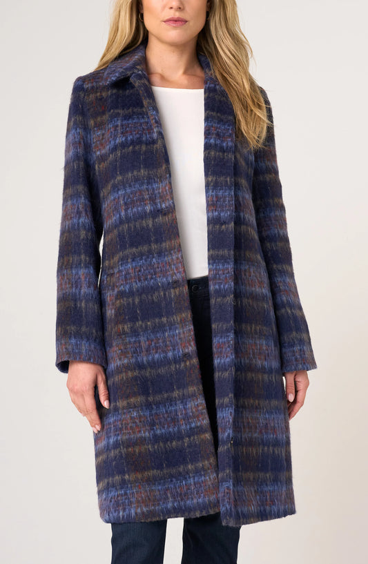 Blue Plaid Swing Coat