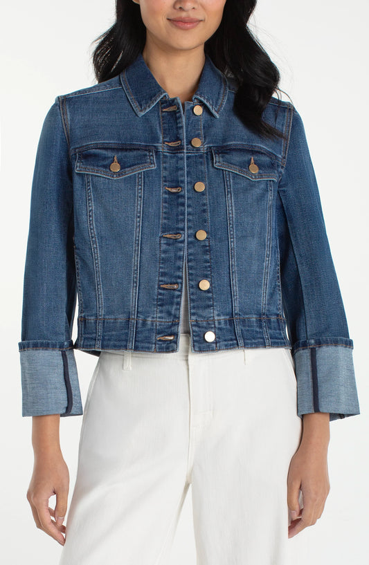 Denim High Cuff Trucker Jacket