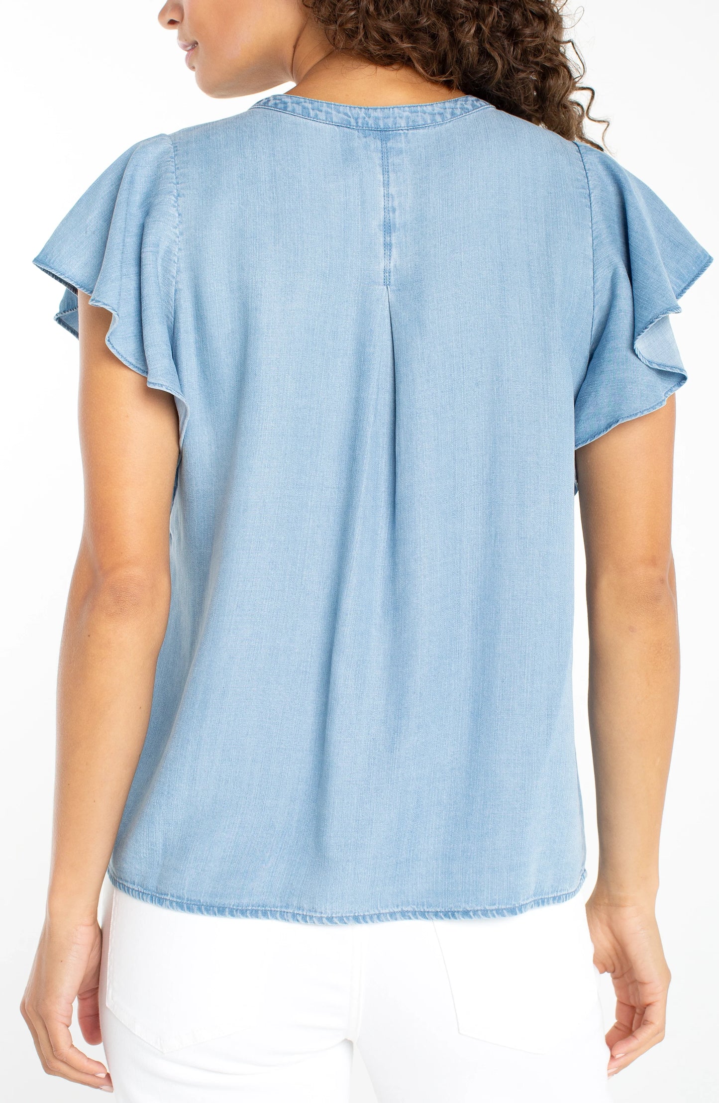 Chambray Pintuck Blouse