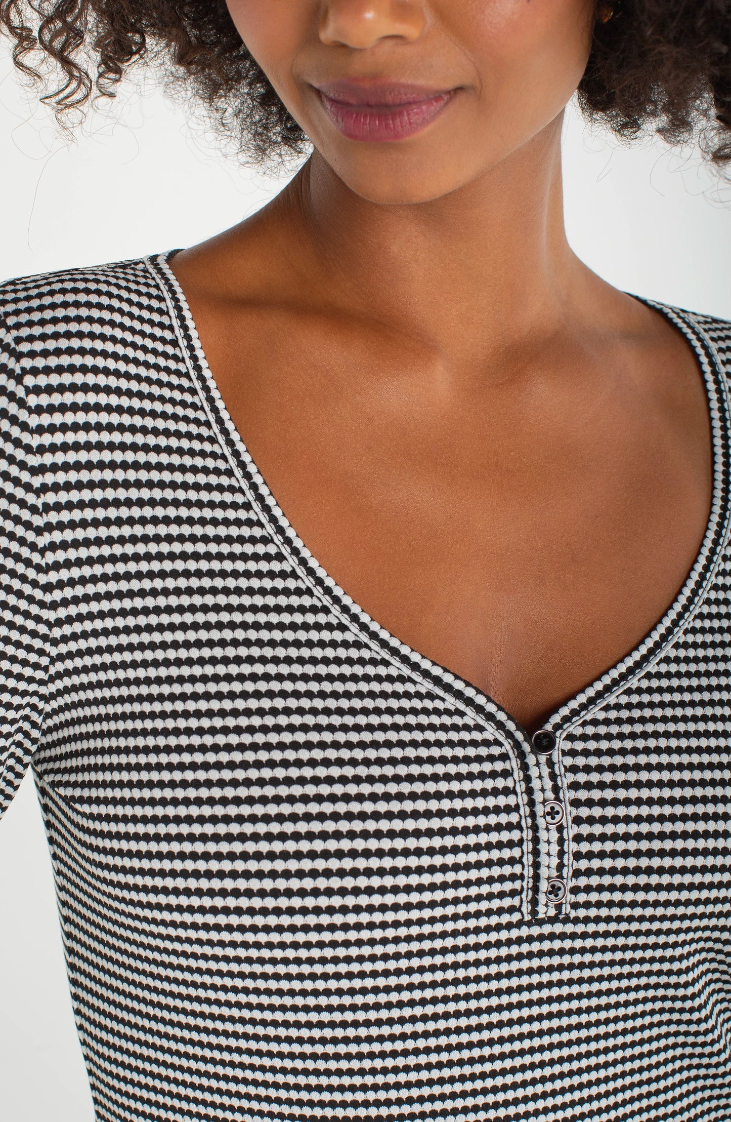 Black and White Henley