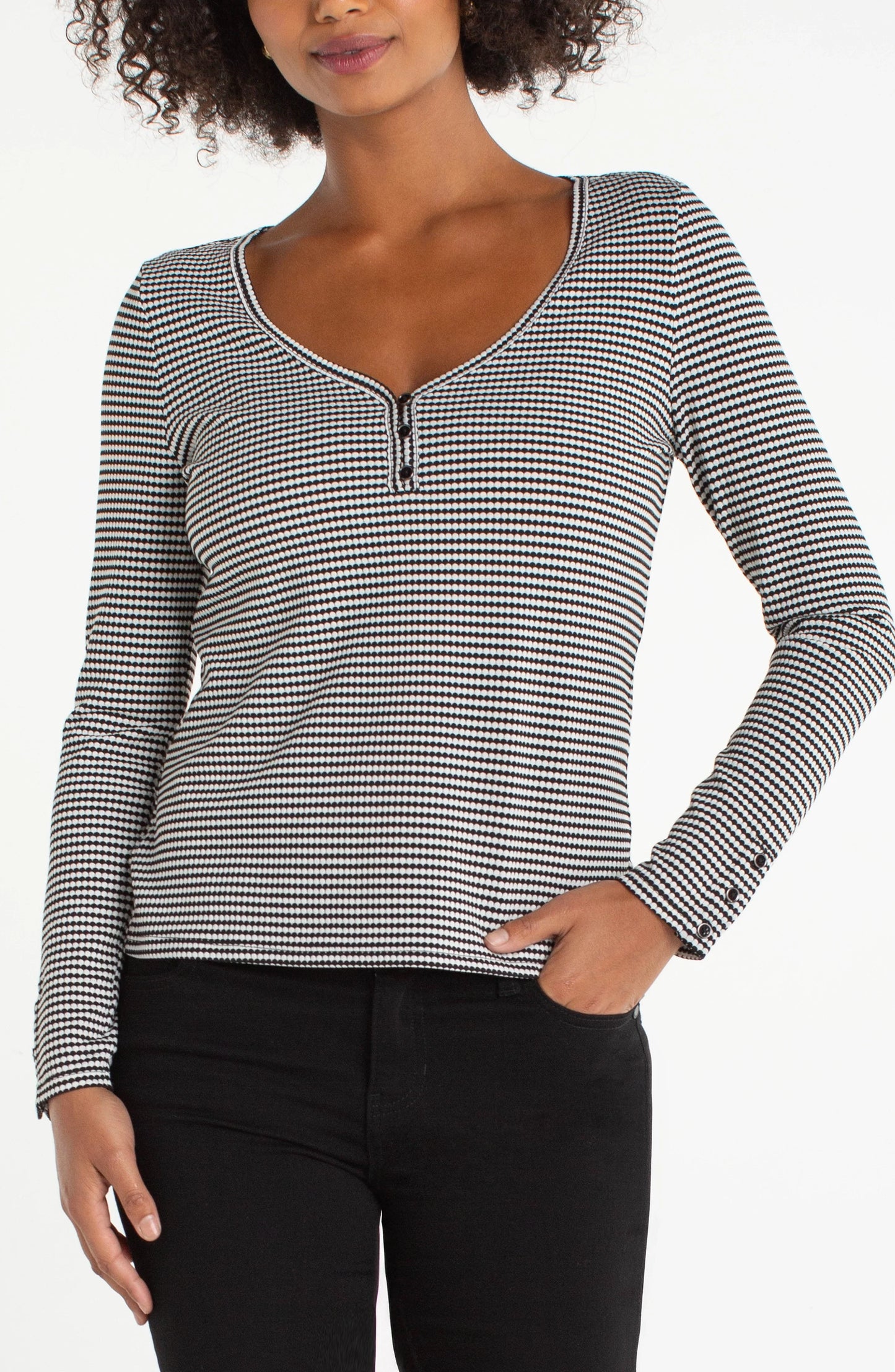 Black and White Henley