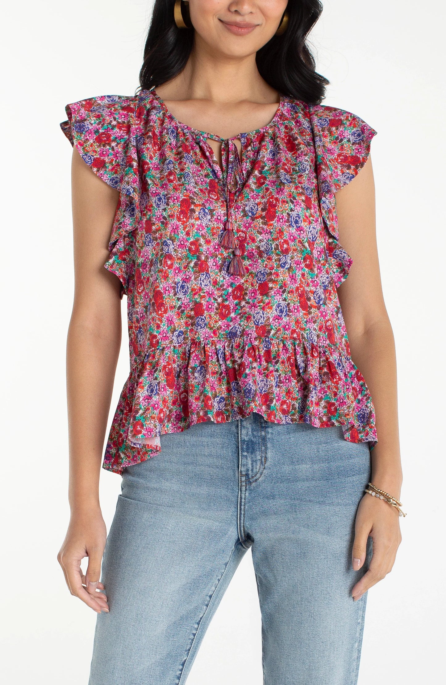 Floral Print Peplum Top