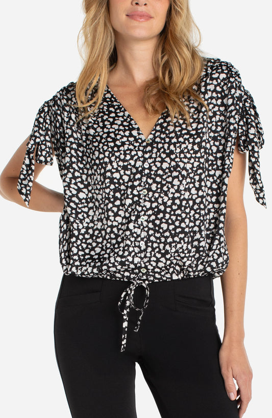 Dolman V-Neck Top with Ties