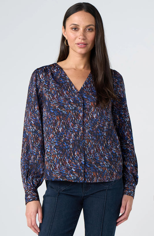 Blue Multi-Color Blouse
