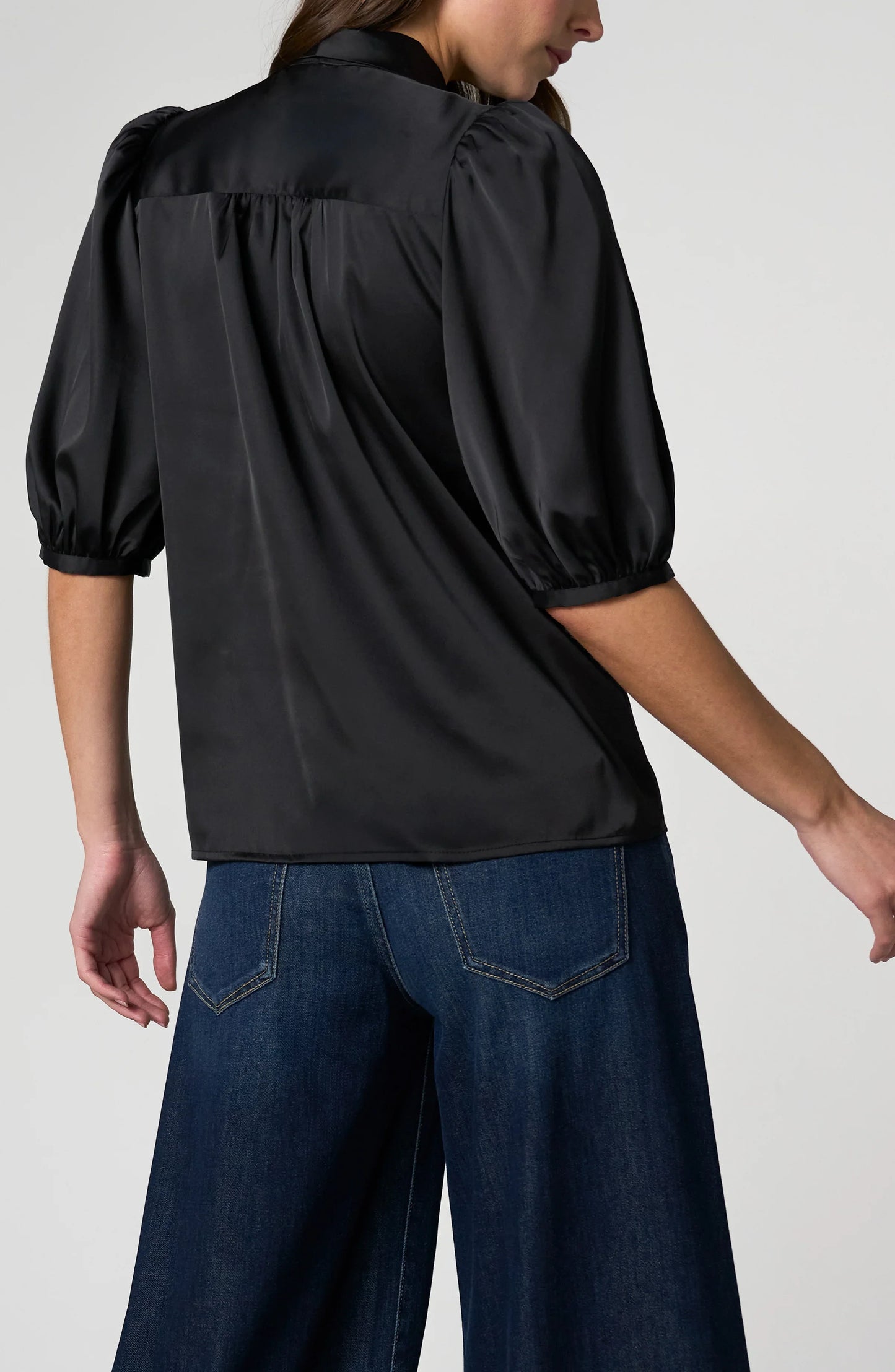 Black Puff Sleeve Blouse