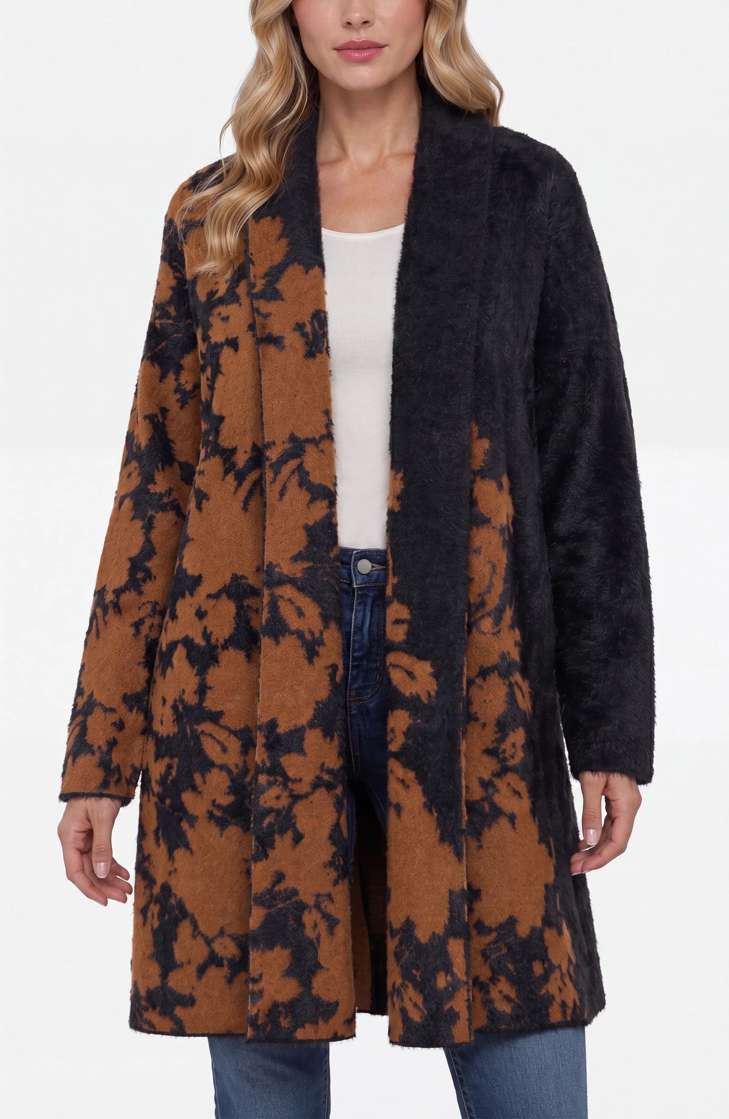 Copper Floral Coatigan