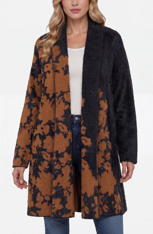 Copper Floral Coatigan
