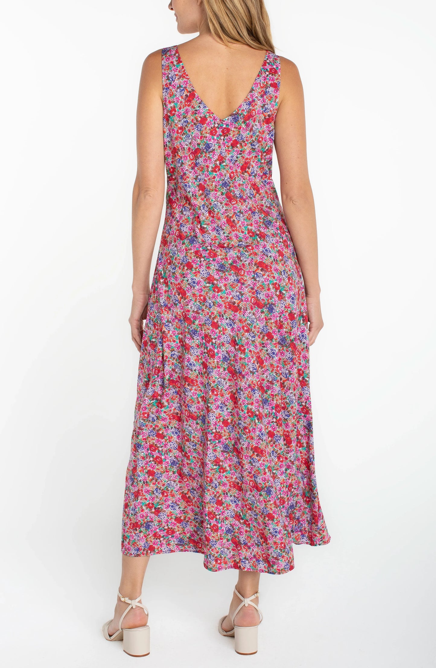 Sleeveless Floral Print Maxi Dress