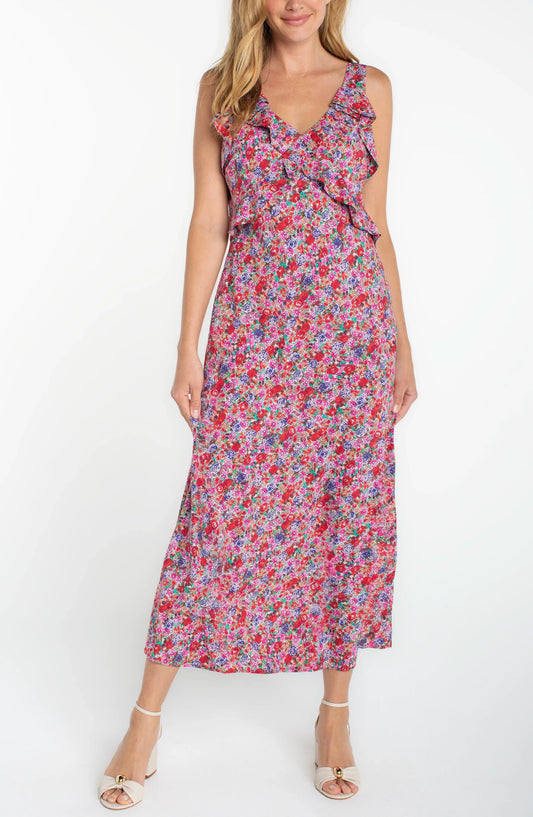 Sleeveless Floral Print Maxi Dress