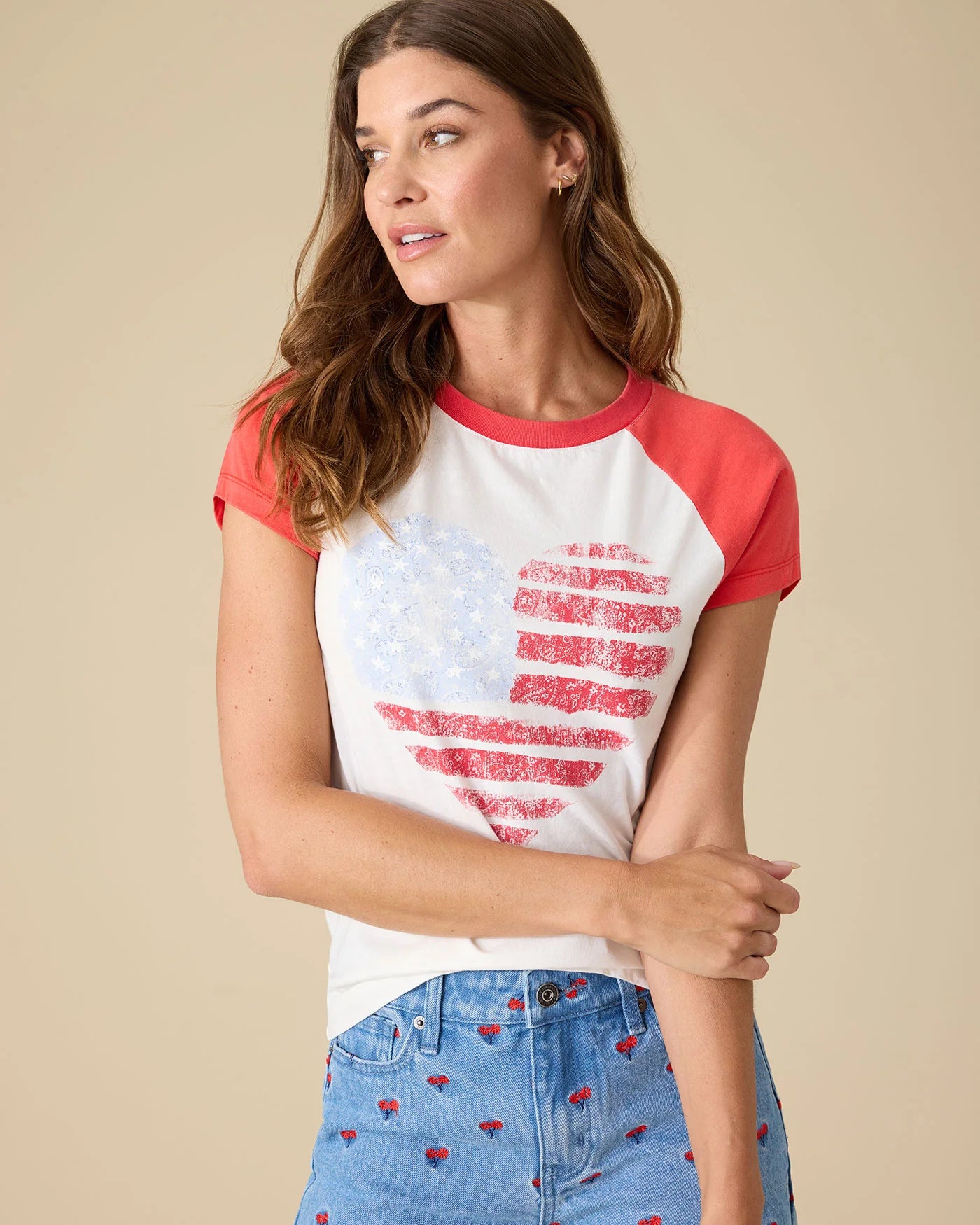 Flag Heart Raglan T-Shirt