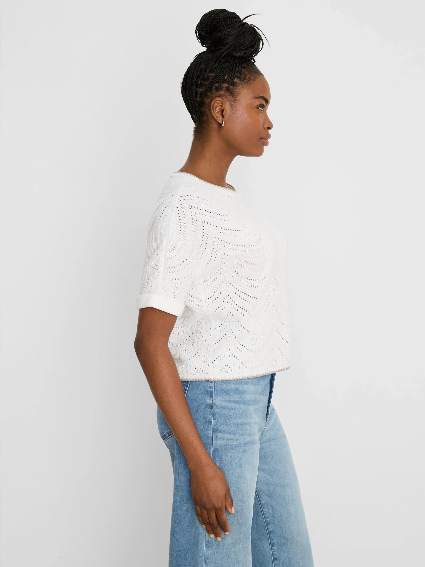 White Swirl Stitch Sweater