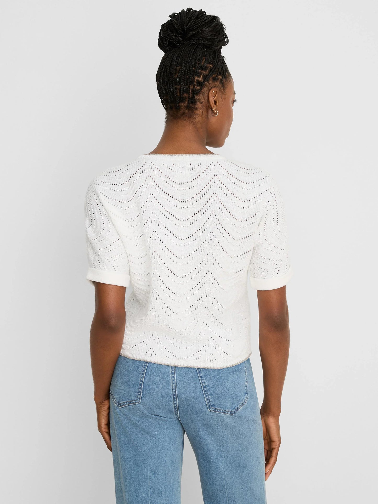 White Swirl Stitch Sweater