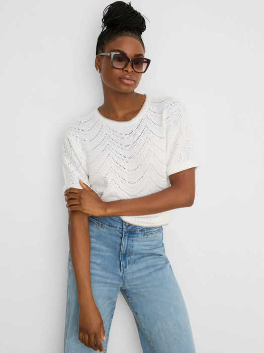 White Swirl Stitch Sweater