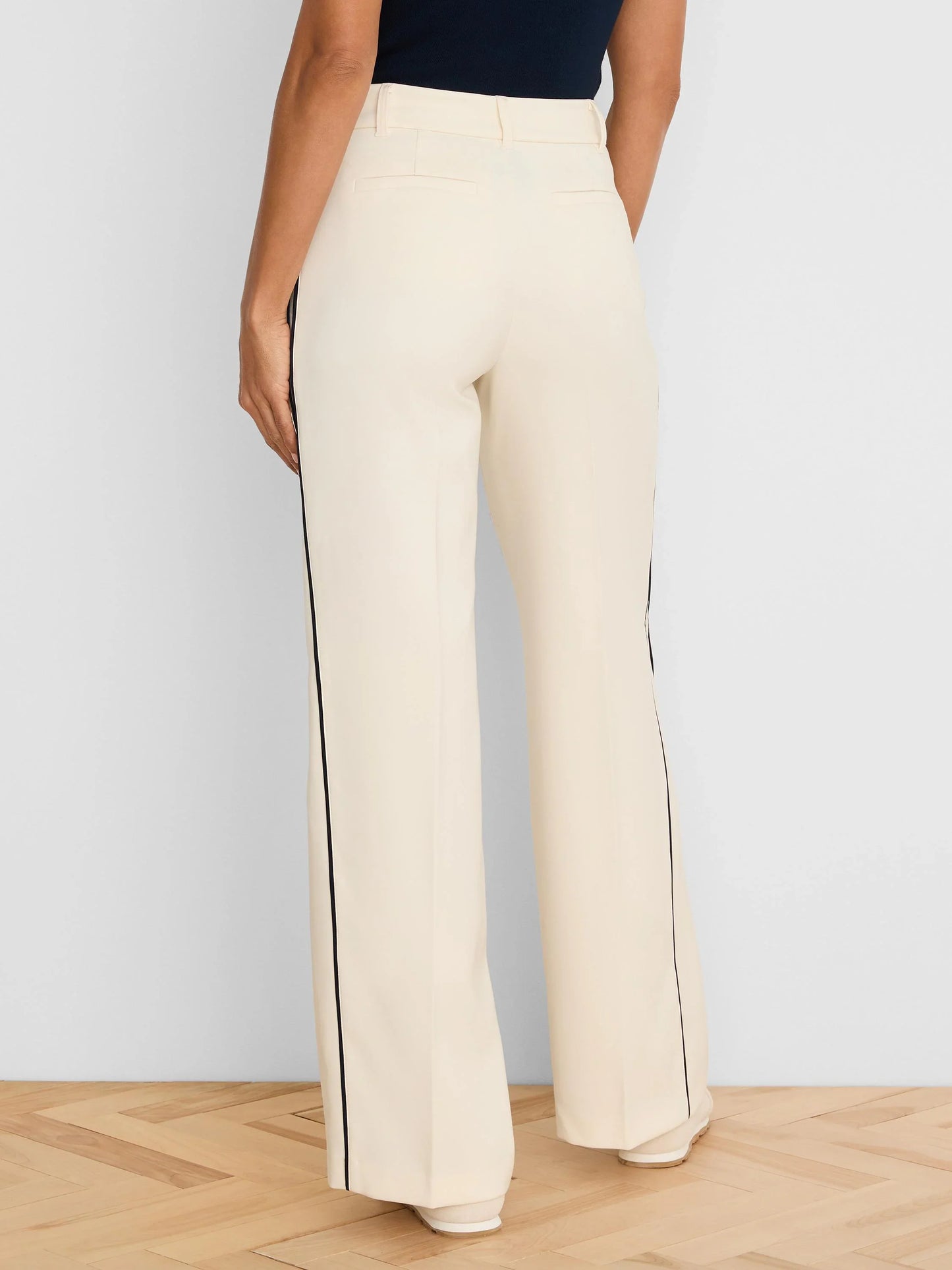 Piped Wide Leg Pants