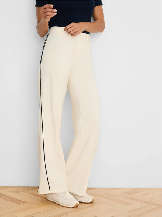 Piped Wide Leg Pants