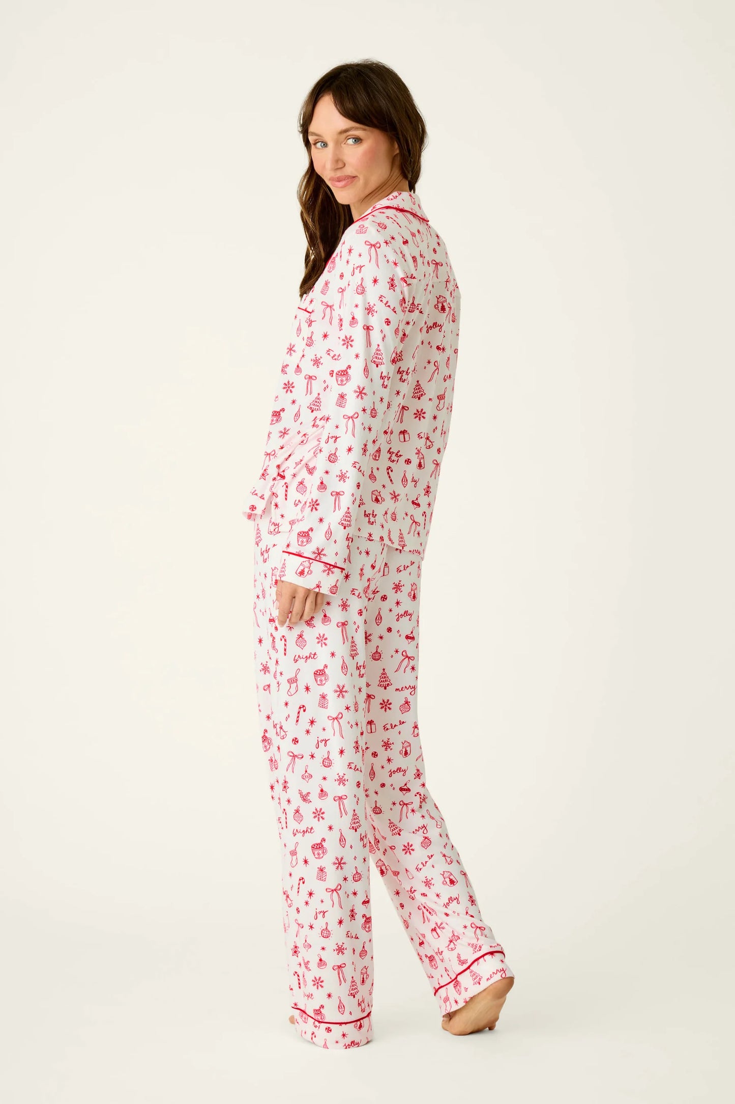 Femme de Noel Holiday Print 3-Piece PJ Set