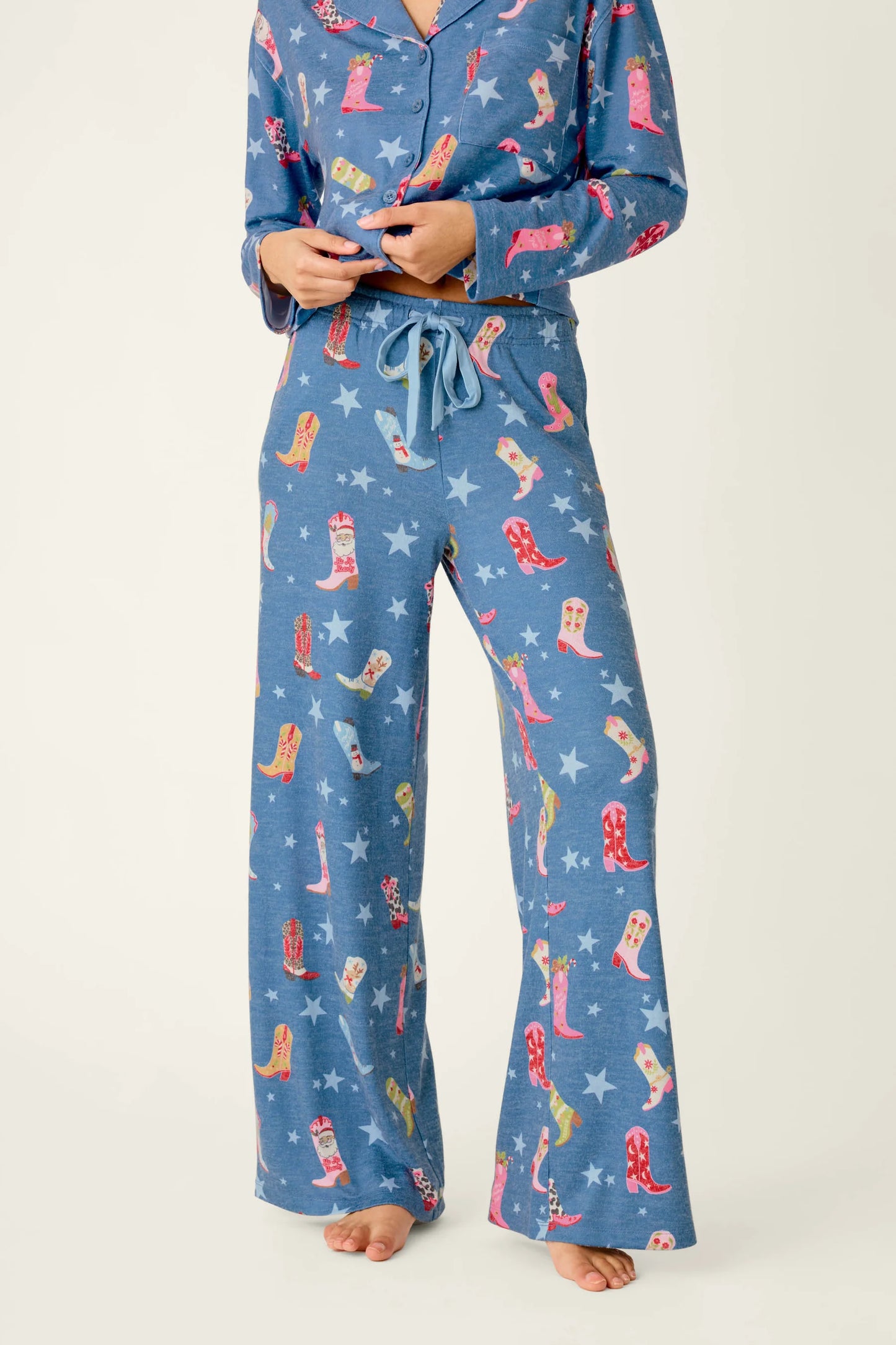 Howdy Holidays Cowboy Boots Pajama Pants