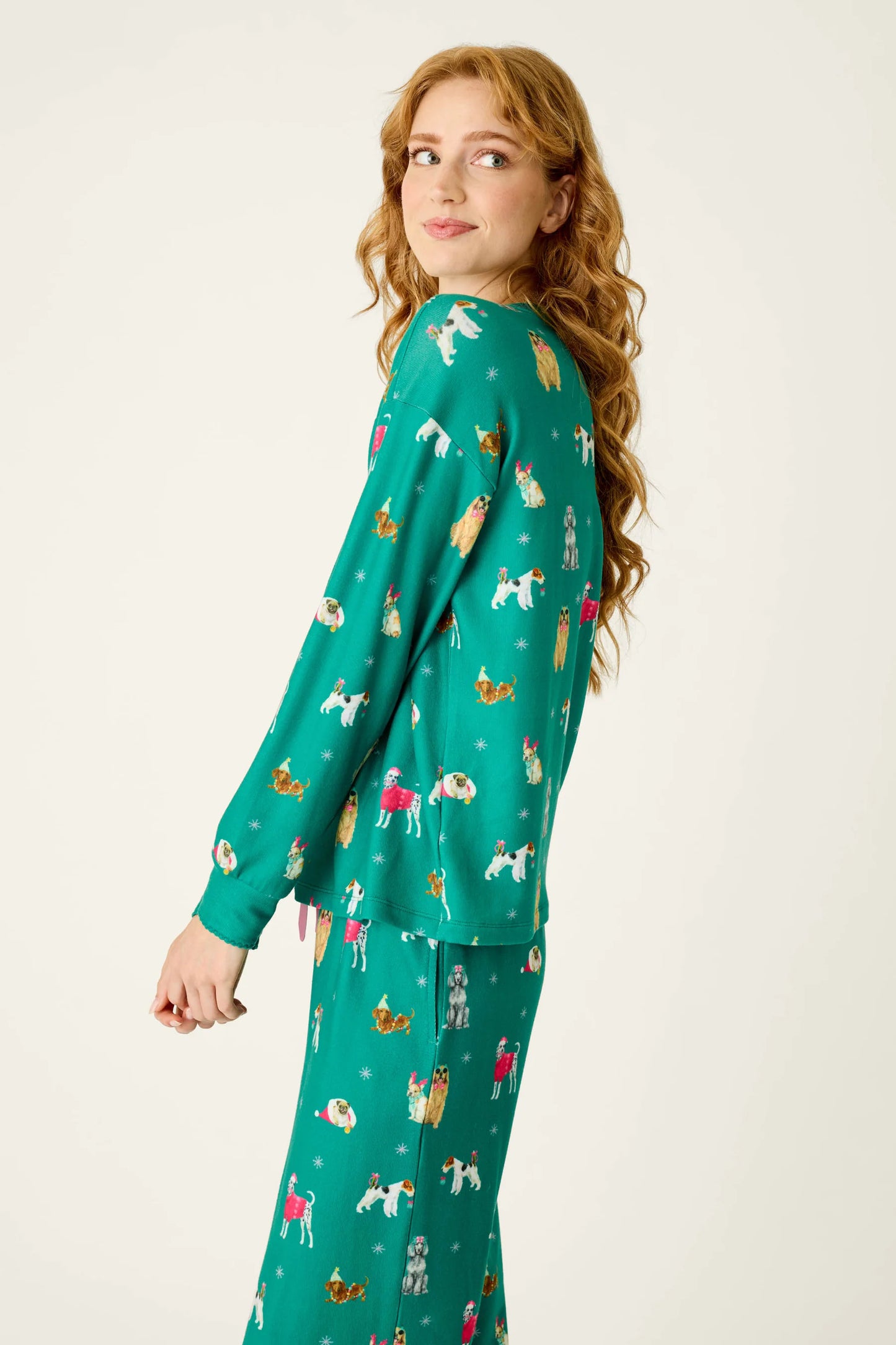 Merry Mutts Dog Print Long Sleeve Top
