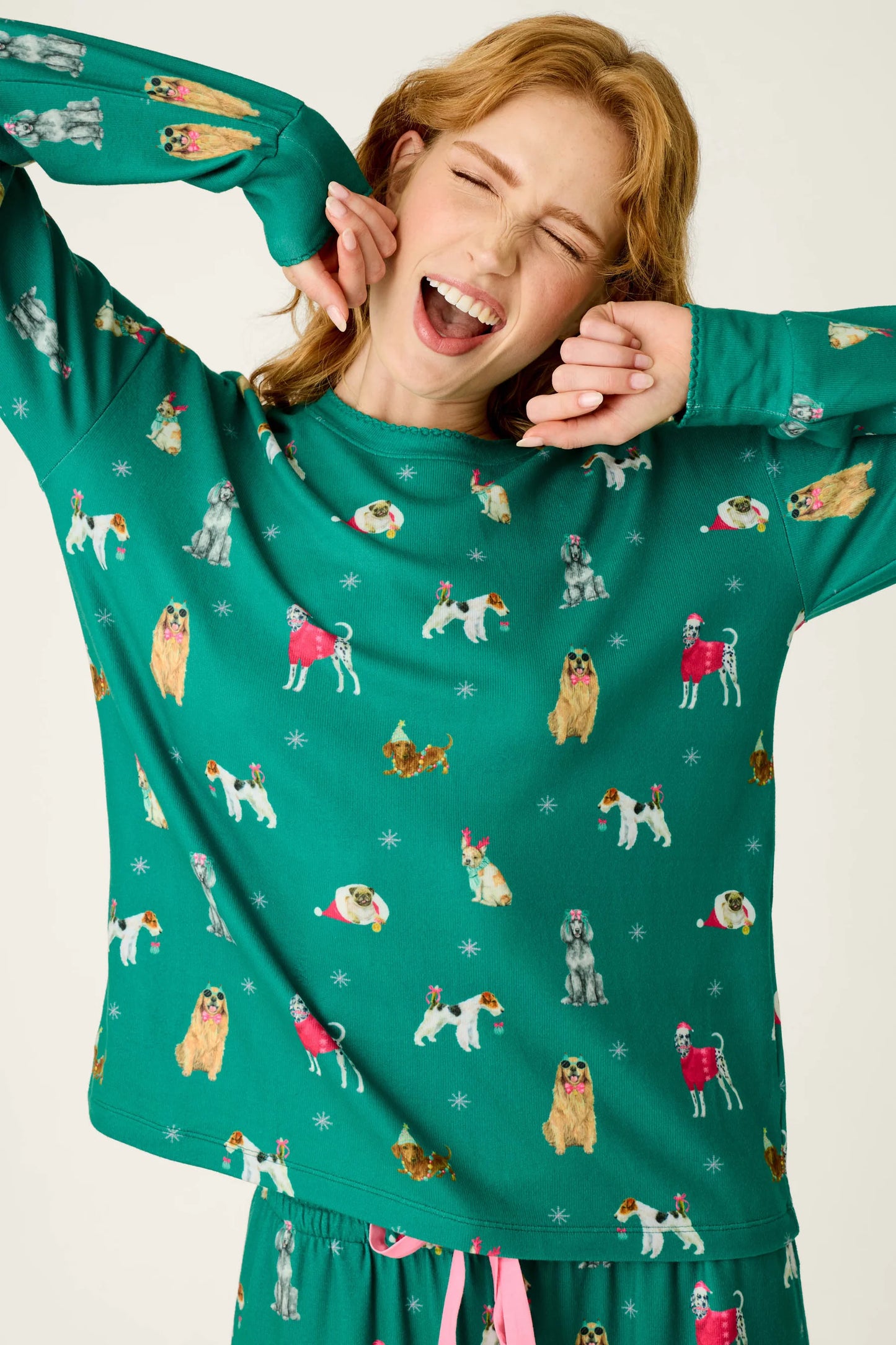 Merry Mutts Dog Print Long Sleeve Top